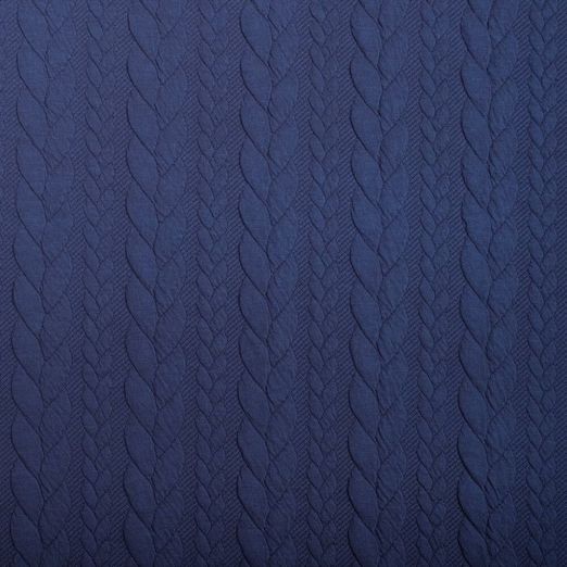 Strickstoff Cably Zopfmuster Royalblau Meliert