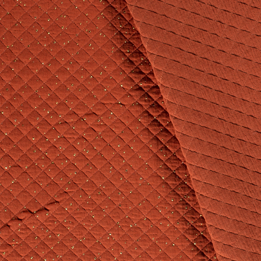 Musselin-Stepper - Rautenstepper mit goldenem Punkte-Foliendruck - Blutorange