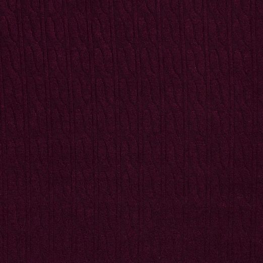 Viskose Strickstoff Zopfmuster Bordeaux Viskose Strickstoff Zopfmuster Bordeaux
