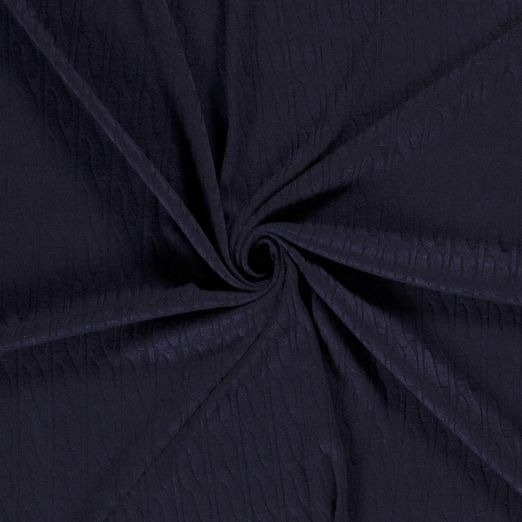 Viskose Strickstoff Zopfmuster Dunkelblau