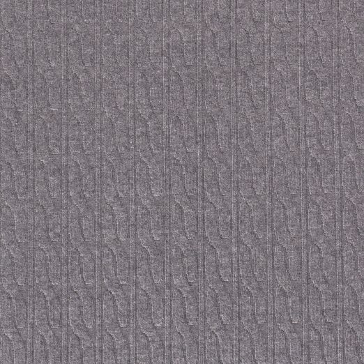 Viskose Strickstoff Zopfmuster Grau Meliert Viskose Strickstoff Zopfmuster Grau Meliert