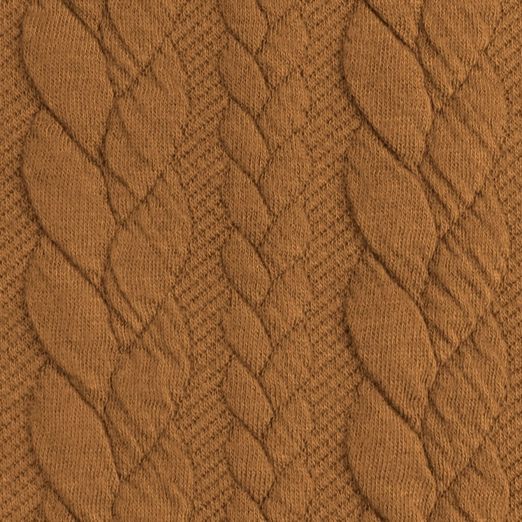 Strickstoff FASHION Zopfmuster Camel