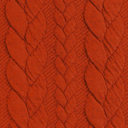 Strickstoff FASHION Zopfmuster Blutorange Strickstoff FASHION Zopfmuster Blutorange