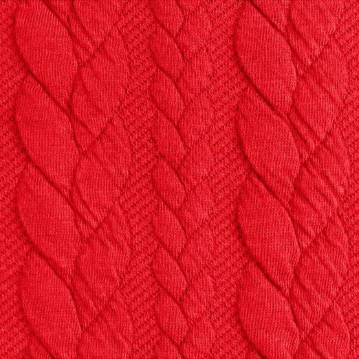 Strickstoff FASHION Zopfmuster Rot