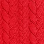 Strickstoff FASHION Zopfmuster Rot