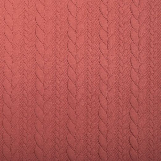 Strickstoff Cably Zopfmuster Koralle