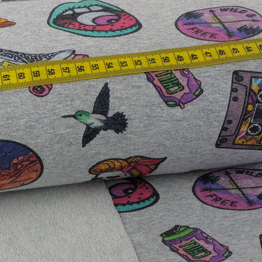 Sommersweat Chill Out Hellgrau Meliert