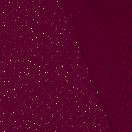 Musselin-Stepper - Rautenstepper mit goldenem Punkte-Foliendruck - Bordeaux Musselin-Stepper - Rautenstepper mit goldenem Punkte-Foliendruck - Bordeaux