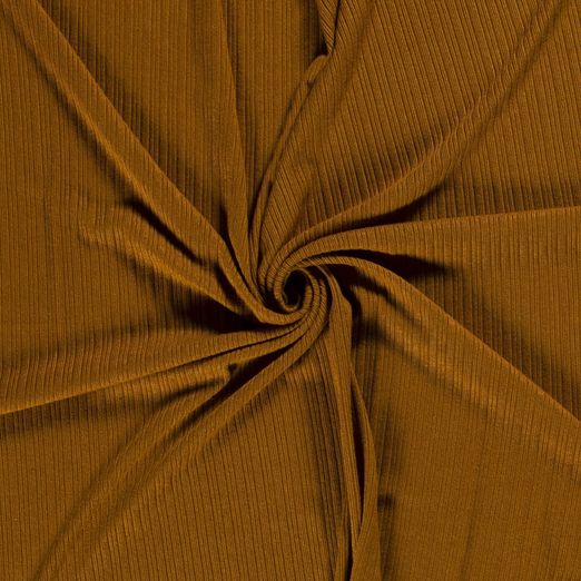 Viskose Strickstoff Rippenmuster Dunkles Senfgelb Viskose Strickstoff Rippenmuster Dunkles Senfgelb