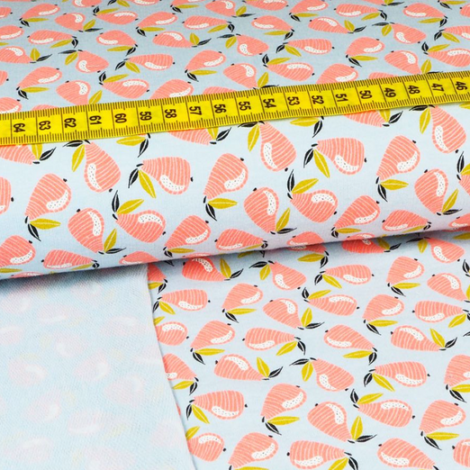 Sommersweat Birnen Hellblau Meliert Sommersweat Birnen Hellblau Meliert