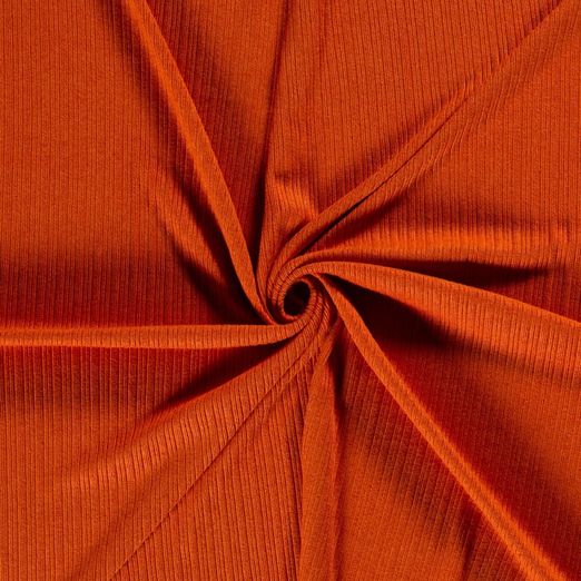 Viskose Strickstoff Rippenmuster Blutorange Viskose Strickstoff Rippenmuster Blutorange