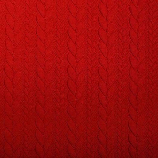 Strickstoff Cably Zopfmuster Rot Strickstoff Cably Zopfmuster Rot