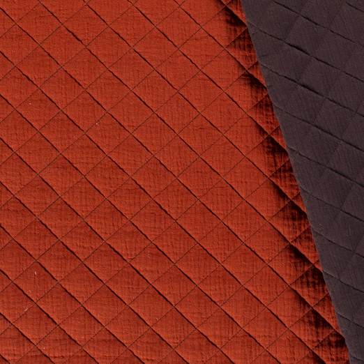 Musselin-Stepper - zweifarbiger Steppstoff Double Face Uni Blutorange/Dunkelbraun Musselin-Stepper - zweifarbiger Steppstoff Double Face Uni Blutorange/Dunkelbraun