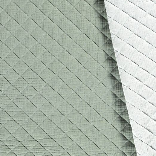 Musselin-Stepper - zweifarbiger Steppstoff Double Face Uni Dunkelmint/Hellmint Musselin-Stepper - zweifarbiger Steppstoff Double Face Uni Dunkelmint/Hellmint