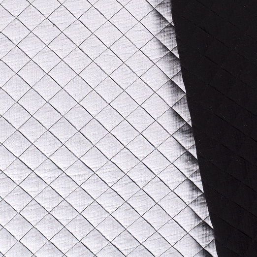 Musselin-Stepper - zweifarbiger Steppstoff Double Face Uni Hellgrau/Schwarz Musselin-Stepper - zweifarbiger Steppstoff Double Face Uni Hellgrau/Schwarz