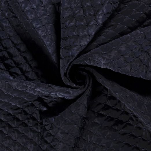 Jackenstoff - wattierter Rauten-Stepper Uni Dunkelblau Innen Schwarz Jackenstoff - wattierter Rauten-Stepper Uni Dunkelblau Innen Schwarz