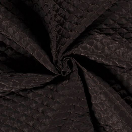 Jackenstoff - wattierter Rauten-Stepper Uni Dunkelbraun Innen Schwarz Jackenstoff - wattierter Rauten-Stepper Uni Dunkelbraun Innen Schwarz