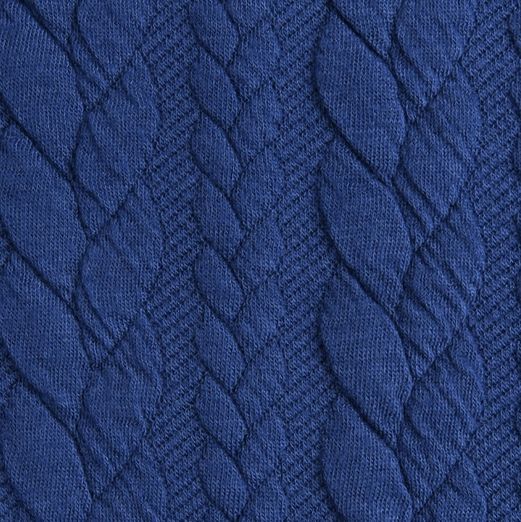 Strickstoff FASHION Zopfmuster Royalblau Strickstoff FASHION Zopfmuster Royalblau