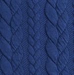 Strickstoff FASHION Zopfmuster Royalblau