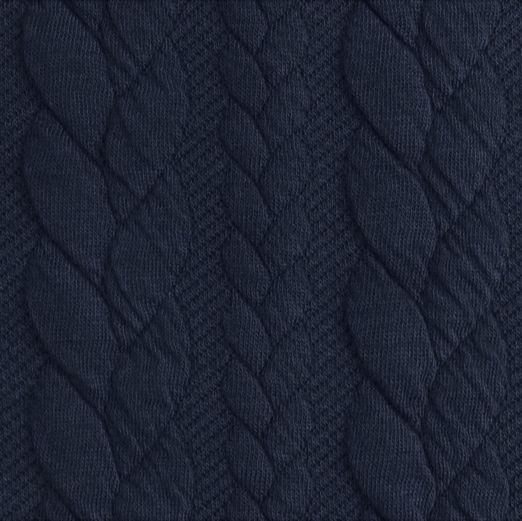 Strickstoff FASHION Zopfmuster Dunkelblau Strickstoff FASHION Zopfmuster Dunkelblau