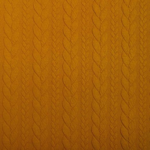Strickstoff Cably Zopfmuster Ockergelb Strickstoff Cably Zopfmuster Ockergelb