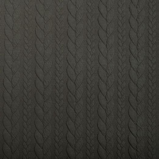 Strickstoff Cably Zopfmuster Grau
