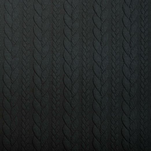 Strickstoff Cably Zopfmuster Anthrazit