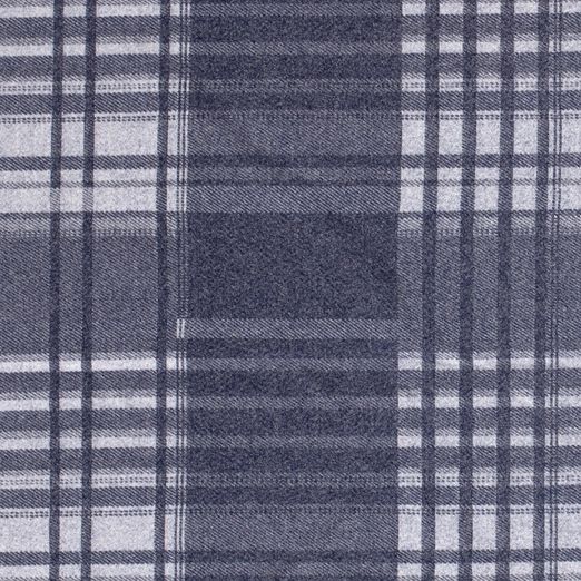Flanellstoff - Hemdenstoff Kariert Marine