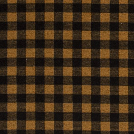 Flanellstoff - Hemdenstoff Karo Senfgelb/Schwarz Flanellstoff - Hemdenstoff Karo Senfgelb/Schwarz