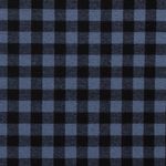 Flanellstoff - Hemdenstoff Karo Rauchblau/Schwarz