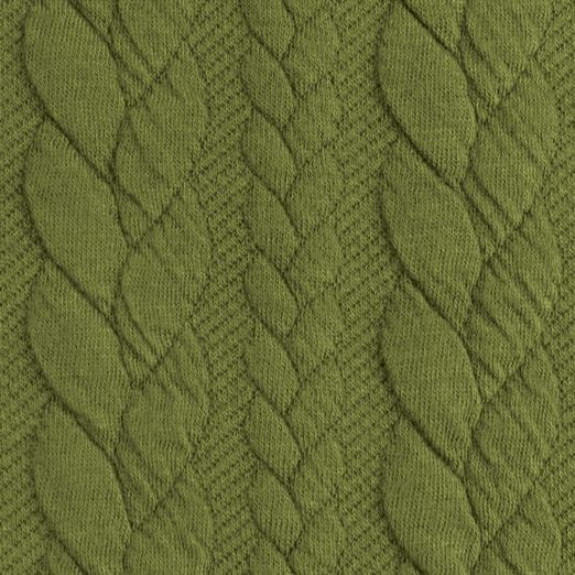 Strickstoff FASHION Zopfmuster Olivgrün Strickstoff FASHION Zopfmuster Olivgrün