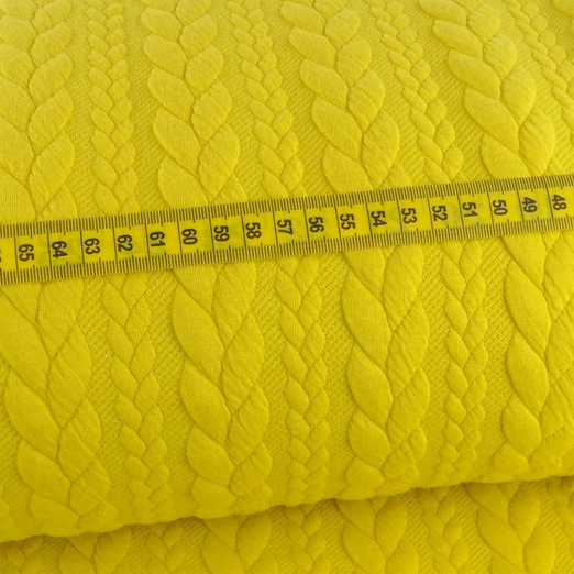 Strickstoff Cably Zopfmuster Gelb Strickstoff Cably Zopfmuster Gelb