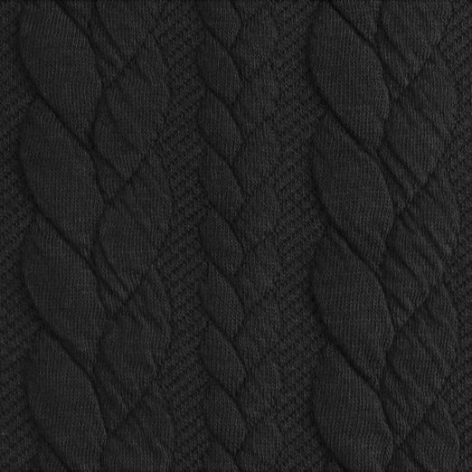 Strickstoff FASHION Zopfmuster Schwarz