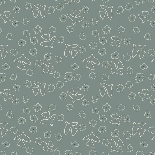 Ganzjahressweat Birds & Blossoms auf Dunkelmint Ganzjahressweat Birds & Blossoms auf Dunkelmint