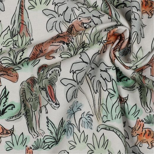 Sommersweat Pastelldinos auf Weiß Digital