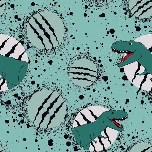 Sommersweat T-Rex im Kreis auf Mint Sommersweat T-Rex im Kreis auf Mint