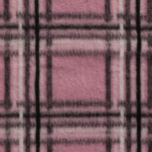 Mantelstoff Gebürstet Kariert Altrosa