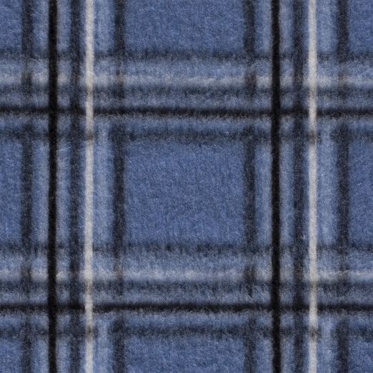 Mantelstoff Gebürstet Kariert Helles Rauchblau