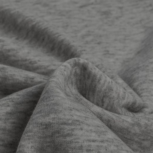 Alpenfleece Double Face Uni Hellgrau Melange/Dunkelgrau