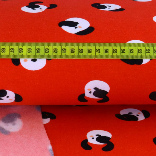 Soft Sweat Hundeköpfe auf Rot BIO