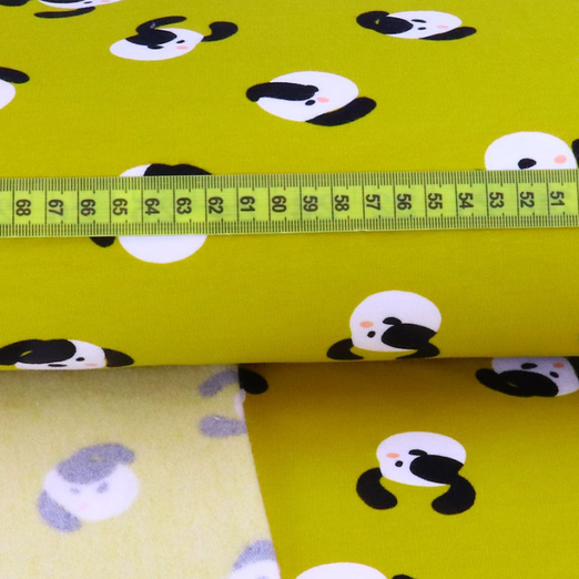 Soft Sweat Hundeköpfe auf Senfgelb BIO