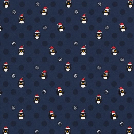 Jersey Weihnachtsmann-Pinguine auf Dunkelblau