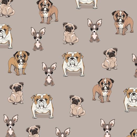 Alpenfleece Hunderassen auf Hellkhaki Digital