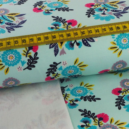 Ganzjahressweat Little Darling Blumenstrauß Hellmint