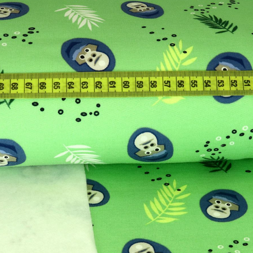 Wintersweat Little Darling Gorillagesichter auf Hellgrün