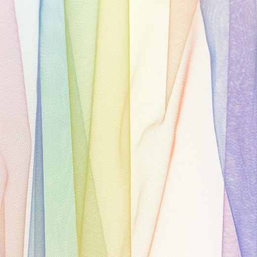 Soft Tüll Rainbow Blockstreifen Royalblau/Gelb/Lila
