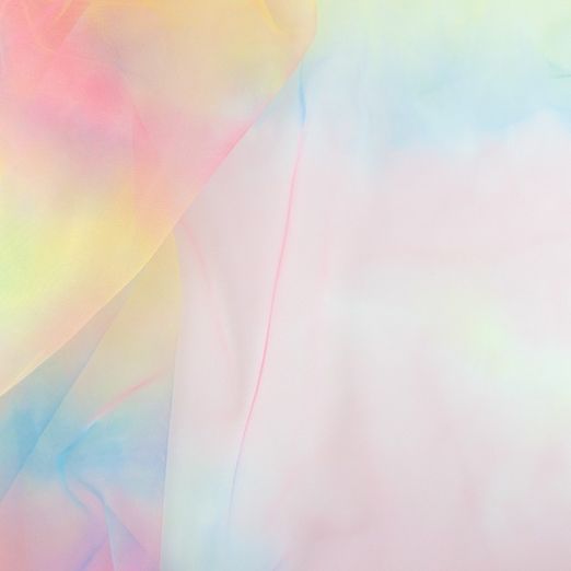 Soft Tüll Rainbow Batik Aqua/Pink/Gelb