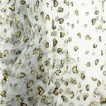 Soft Tüll Flockdruck Herz mit Goldglitzer Weiß