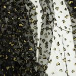 Soft Tüll Flockdruck Herz mit Goldglitzer Schwarz