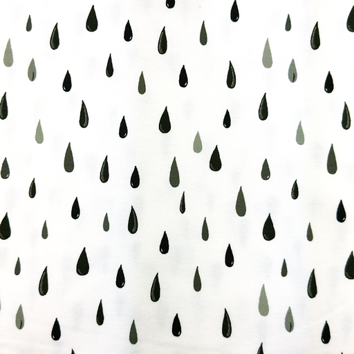 Jersey Regentropfen Grün auf Weiß Jersey Regentropfen Grün auf Weiß